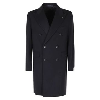 Tagliatore Cappotto Doppiopetto - Heren - Mantel - Blauw - M - Wol - Jassen
