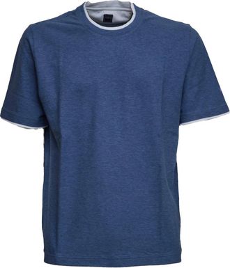 Fedeli Girocollo Manica corta - Heren - T-shirts - Blauw - S - Tops