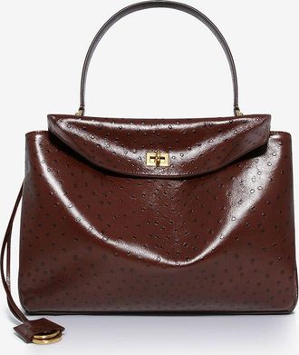 Balenciaga Handtasche aus Leder in Straussenleder-Optik Rodeo Medium