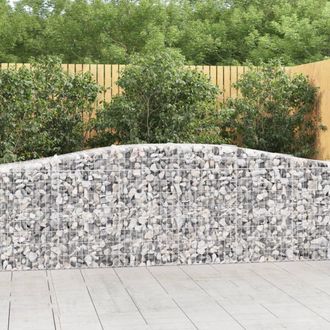 Berkfield Home Arched Gabion Baskets 25 pcs 400x50x80/100 cm Galvanised Iron in Silver