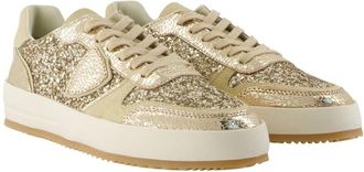Philippe Model Womens Nice Low Sneaker Gold Calfskin