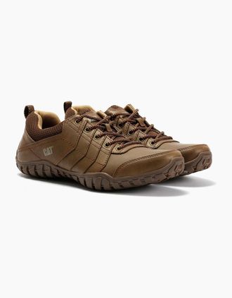 CAT Mens Caterpillar Instruct Suede Mens Brown Lace-Up Shoes - Size: 12