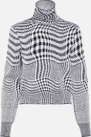 Burberry Houndstooth wool-blend turtleneck sweater