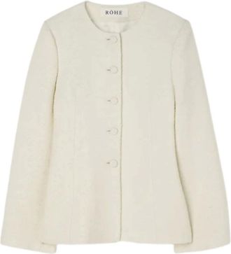 R&oacute;he Blazer dalla Silhouette Boucl&eacute; - - Jackets - Donna - Beige - M