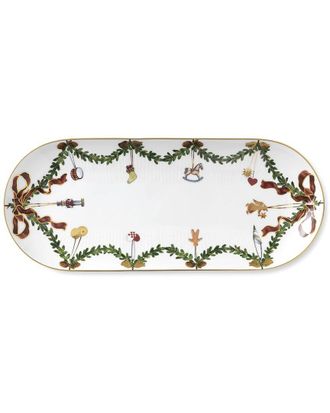 ROYAL COPENHAGEN Star Fluted Christmas Oblong Dish 15.5Inwith $20 Credit