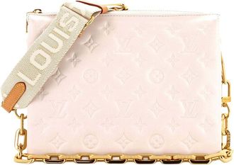 Louis Vuitton White Monogram Embossed Lambskin Coussin Pm (Authentic Pre- Loved)