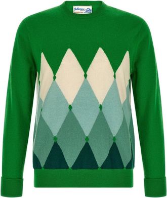 Ballantyne Trui met ronde hals - Heren - Cashmere truien - Groen - 3XL - Kasjmier - Truien & Vesten