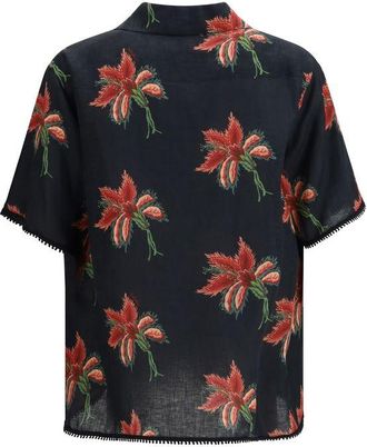 Valentino Papier Floral Shirt - Black