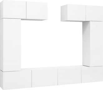 vidaXL Vidaxl - 6 Piece tv Cabinet Set White Engineered Wood