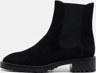 Stuart Weitzman Black Suede Kolbie Chelsea Boots