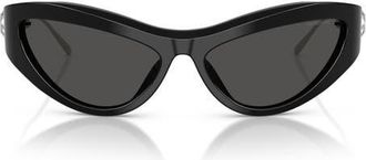 Swarovski 60mm Cat Eye Sunglasses in Black /Dark Grey at Nordstrom