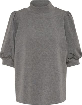 MY ESSENTIAL WARDROBE De Rollneck - Dames - Coltruien - Grijs - S - Leer - Truien & Vesten