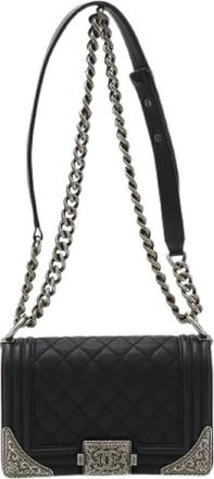 Chanel Pre-owned Leren Schoudertas - Dames - Vintage Schoudertas - Zwart - ONE Size - Leer - Vintage