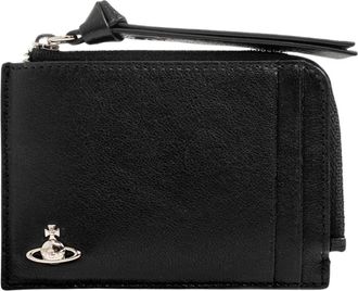 Vivienne Westwood Portemonnee met rits - Dames - Portefeuilles - Zwart - ONE Size - Leer - Accessoires