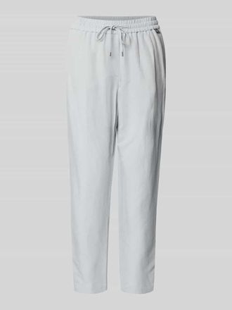 Marc Cain Straight Fit Stoffhose aus Viskose-Mix mit Leinen-Anteil in Hellblau, Gr&ouml;&szlig;e 34