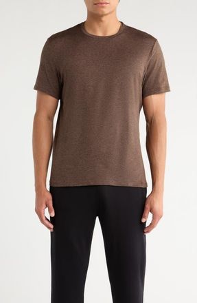 Zella Dynamic Crewneck T-Shirt in Brown Mulch at Nordstrom, Size Xx-Large
