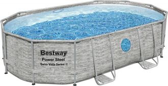 Bestway Piscina Tubular Ovalada Bestway 4,88 X 3,05 X 1,07 M Power Steel Vista (filtro De Arena) - 56946