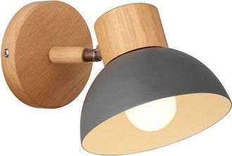 Trade Shop Trade Shop - L&aacute;mpara Ajustable De Metal De Pared De Madera Moderna E27 Ip20 Aq40