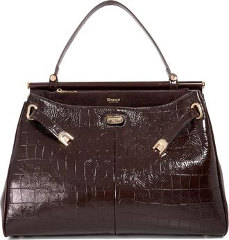 Dune London Womens Accessories Dynamic - Leather Metal Trim Tote Bag - Brown - One Size