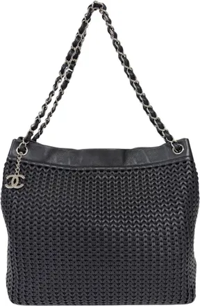 Chanel Black Grained Calfskin Tote Bag (Pre-Owned)