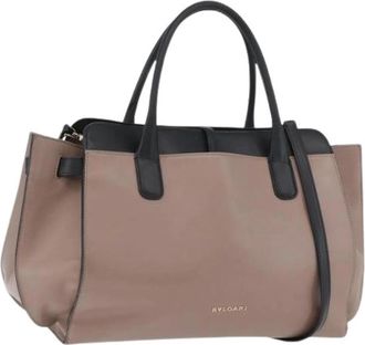 Bulgari Pre-owned Vintage Handtas - Dames - Vintage Handtas - Grijs - ONE Size - Leer - Vintage