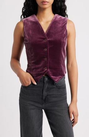 Vero Moda Shanna Velvet Vest in Winetasting at Nordstrom Rack, Size Large