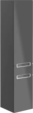 Villeroy & Boch Mueble Despensa Villeroy & Boch Subway 2.0 A708, 2 Puertas Y 1 Caj&oacute;n, Parada A La Derecha, Color: Negro Mate Laquer, Mango: Plata Mate - A70800pd