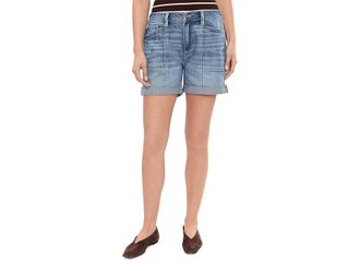 Liverpool L.A. 5 Mid-Rise Elastic Back Roll Cuff Shorts Womens Shorts Isla Vista : 16 5, Cotton/Polyester