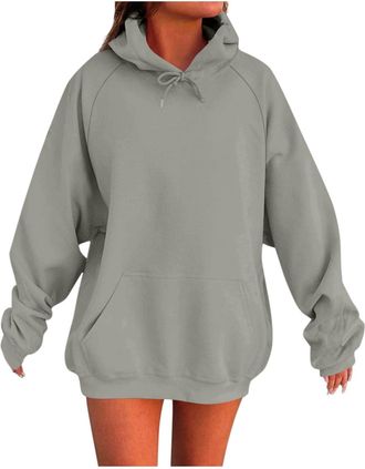 Generic Hoodies for Women Uk Casual Fashion Long Sleeve Loose Fit Pullover Sweatshirt Plain Comfort Sport Fall Winter Travel Sweatshirts winter sweaters for w