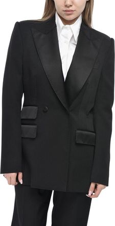 Dolce & Gabbana Black Peaked Lapel Blazer
