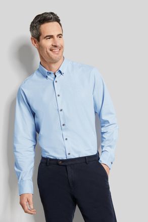 Bugatti Herren Shirt met lange mouwen van 100% katoen