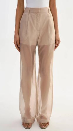 LaMarque Aloma Sheer Organza Pants In Beige