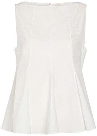 Khaite Marita Peplum Cotton-poplin top - White - 2 (UK6 / XS)