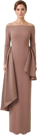 Solace London Brown Boat Neck Maxi Dress