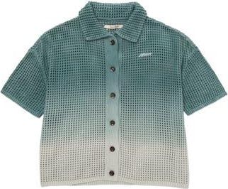 Honor The Gift Ombr&eacute; Open Stitch Button-Up Shirt in Green at Nordstrom Rack, Size Xx-Large