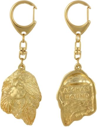 OEM Lebrel Afgano I: Llavero Con Forma De Perro Ba&ntilde;ado En Oro, Adorno Para Bolsos, Accesorio De Lujo De Art-dog