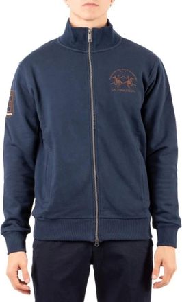 La Martina Hoodies & sweatvesten, Heren, Blauw, 2Xl, Katoen, Full Zip Sweatshirt