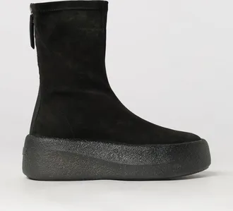 Vic Mati&eacute; Suede Ankle Boots with a Platform Sole and Back Zip