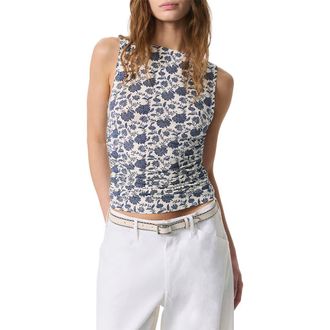 Rag & Bone Luca Print Shirred Tank in Salute Multi at Nordstrom Rack, Size Medium