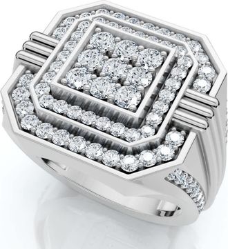 Pompeii3 1 3/4Ct Diamond Mens Anniversary Ring White, Yellow, or Rose Gold Lab Grown