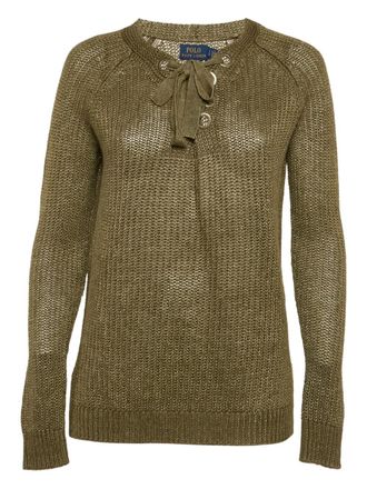 Ralph Lauren Ribgebreide top - Groen