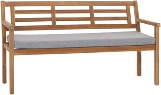 Hhg Hhg - Banco De Jard&iacute;n 986, Banco Asiento De Parque Banco De Madera, Madera Maciza De Acacia Certificada Mvg, Cojines Gris