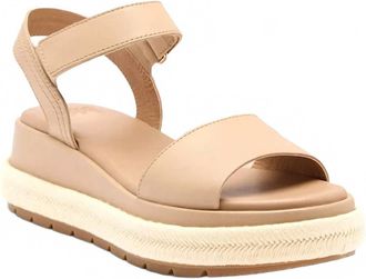 Sorel Womens Sunpeak Wedge Sandal In Honest Beige/chalk