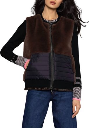 Lisa Todd Jet Setter Vest In Coco Combo
