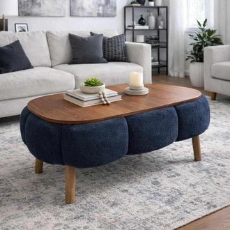 Hanah Home Tavolino In Legno papatya - 98 X 68 X 45 Cm - Grigio Antracite