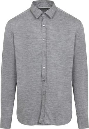 Canali Grey Wool Jersey Shirt