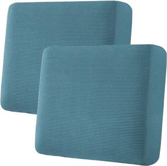 OEM Funda Muy El&aacute;stica Para Coj&iacute;n De Asiento Suelto (sarga Jacquard Gruesa, Azul West Lake) - Juego De 2 (50 Cm X 45 Cm)