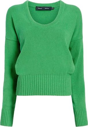 Proenza Schouler Niccola scoop-neck sweater - women - Cotton/Polyamide - S - Green