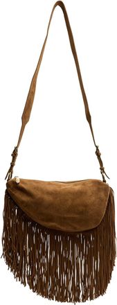 Ash Mink Astrid Fringes Suede Fringed Shoulder Bag