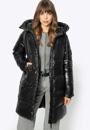 Wittchen Dames Oversized Gewatteerde Jas Zwart Nylon